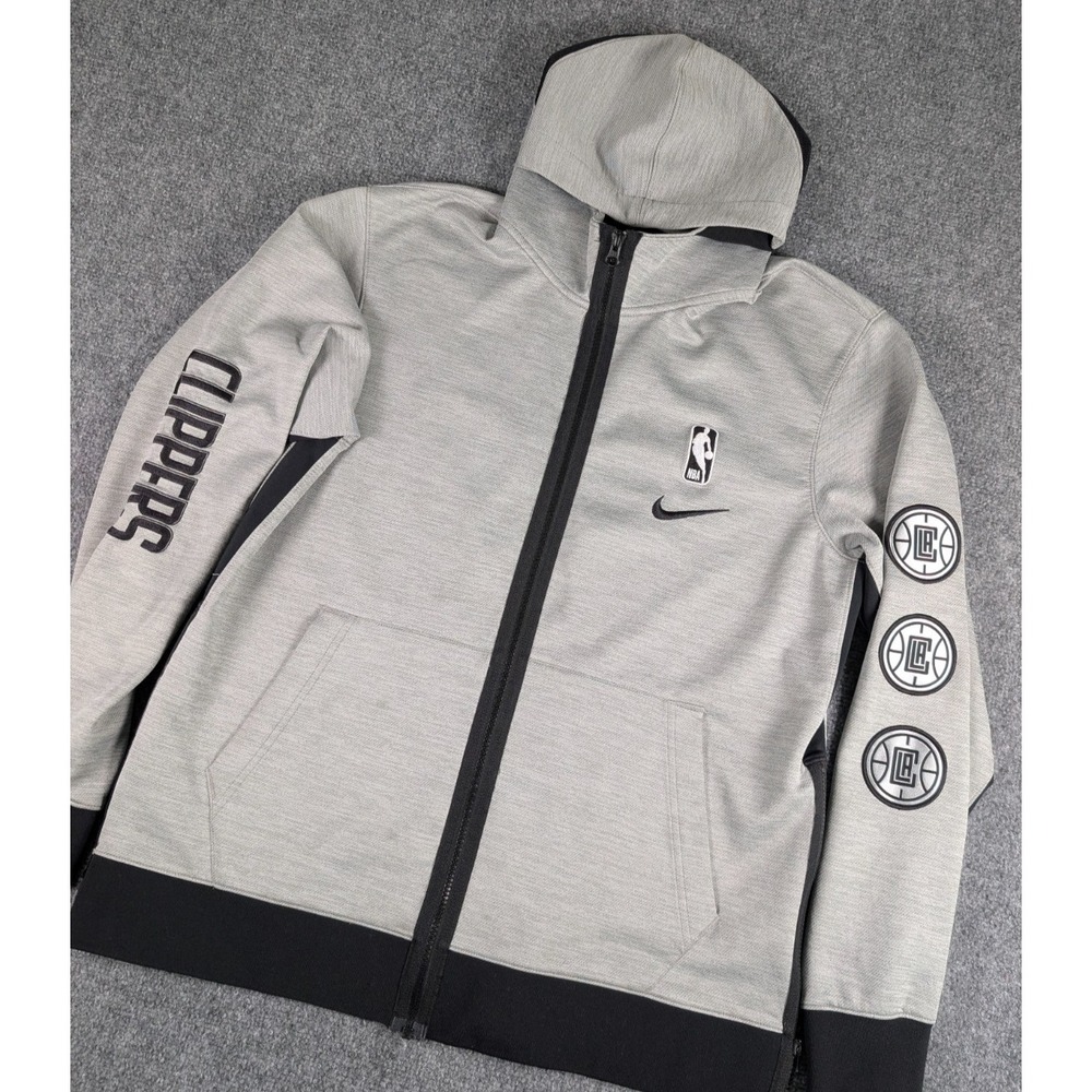 Los Angeles Clippers Nike Therma Flex Showtime Full‎ Zip Hoodie Mens Large Gray